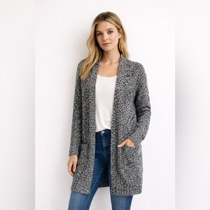 Hollister Black and White Knit Cardigan Size XS